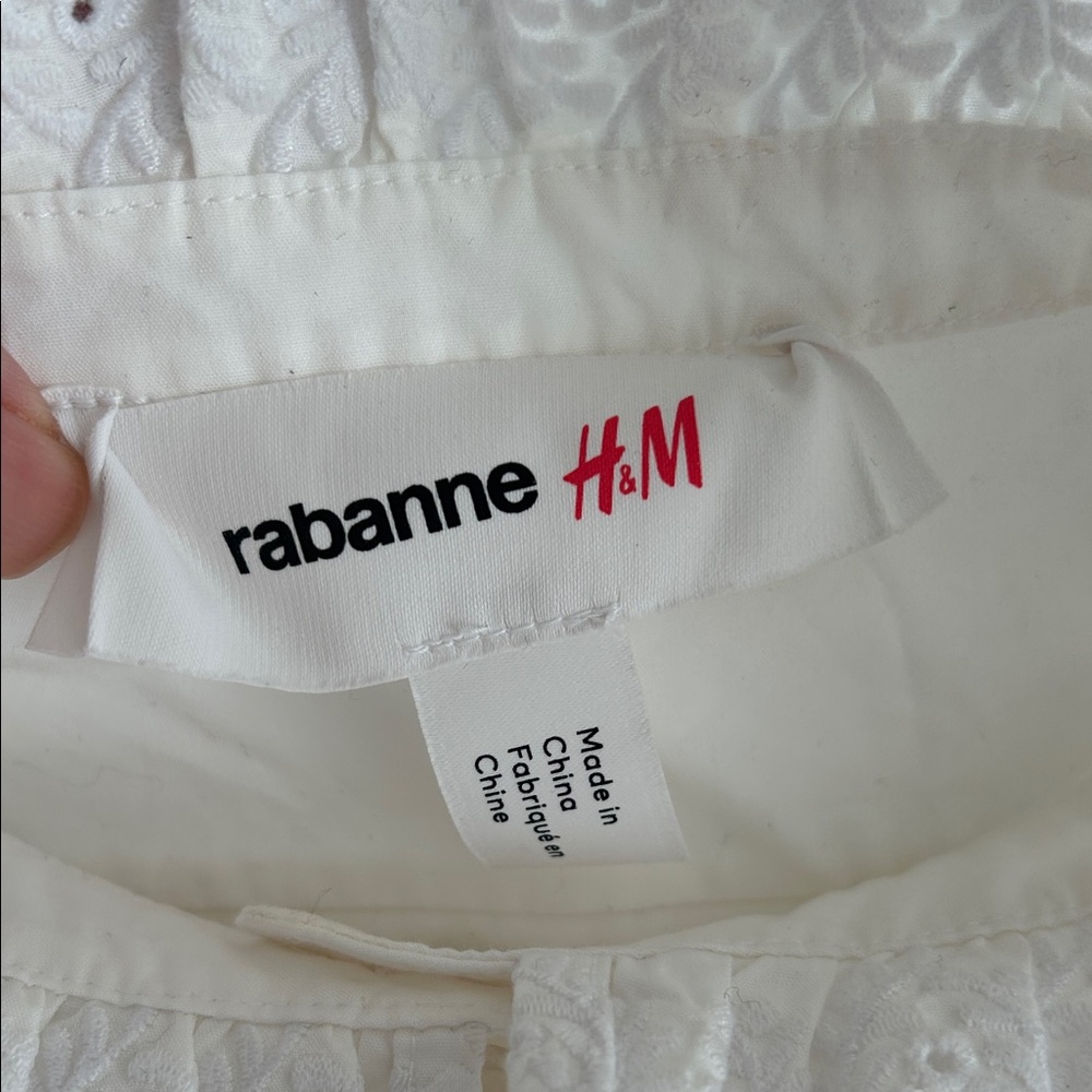 Rabanne H&M White Lace Detail Blouse - Picture 5 of 8